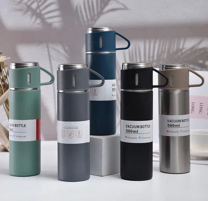 Thermos avec 3 Tasse en Acier Inoxydable