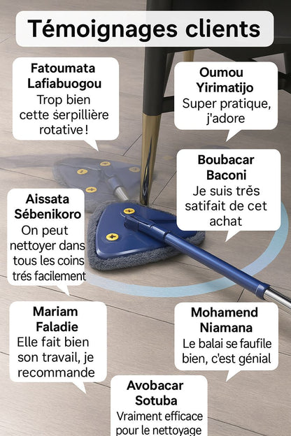 Balai de Nettoyage Réglable Rotative à 360°